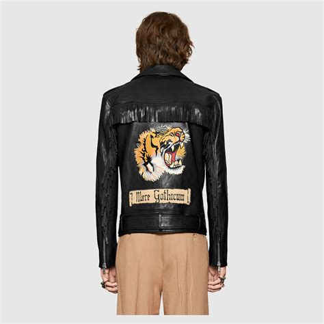 gucci mens leather jackets on ebay|gucci tiger leather jacket.